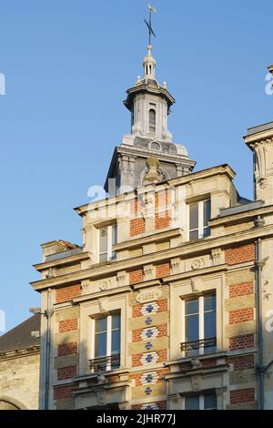 Frankreich, Region Grand Est, Marne, Reims, Detail der Fassade Stockfoto