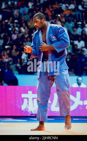 Der Franzose Teddy Riner (FRA) tritt während der Judo +100kg-Weltmeisterschaft der Männer 2009 in Rotterdam an Stockfoto