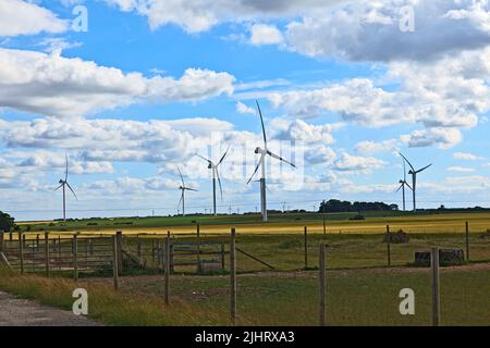 Windpark Fraisthorpe, Bridlington, East Yorkshire, England Stockfoto