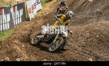 Kay de Wolf 74 von Rockstar Energy Husqvarna während des FIM Motocross World Championship Grand Prix von Deutschland am 12. Juni 2022 in Teutschenthal Stockfoto