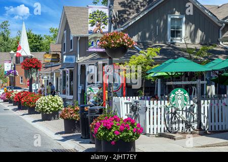 Unionville, Markham, Toronto, Ontario, 10. Juli, 2022: Cafés und Restaurants des malerischen Reiseziels Unionville Dorf und Altstadt in Markham ON Stockfoto