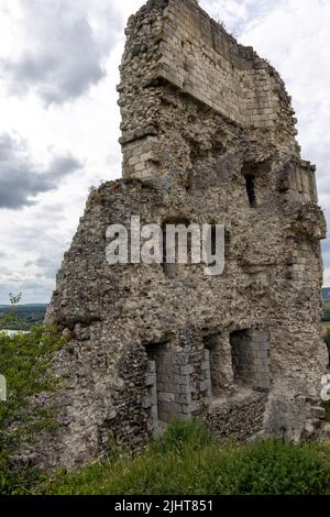 Ruinen des Chateau Gaillard - Saucy Castle Stockfoto