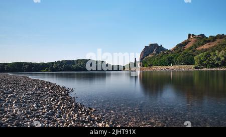 Devin Burgruine und Donau in der Slowakei Stockfoto