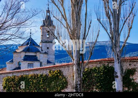 Das Kloster Monasterio de Santa María de El Paular - Kloster Santa María de El Paular - ist ein ehemaliges Kartäuserkloster. Rascafría, Comunidad de Madrid, Sp Stockfoto