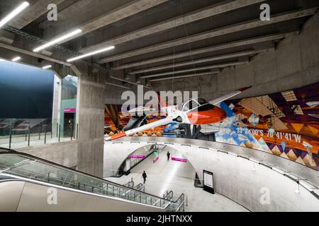 Metro-Station Cerrillos, Linie 6, Santiago Chile Stockfoto