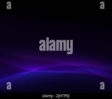 Zusammenfassung Hintergrund von Kurvigen, verschwommen und leuchtend bunte Linien auf Schwarz. Zusammenfassung Hintergrund, lebendige Purple und Blue Ribbon. Kopieren Sie Platz. Stockfoto