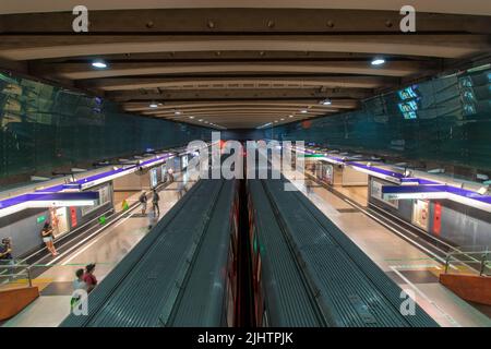 Vicente Valdes Station, Linie 4, Santiago Metro. Stockfoto