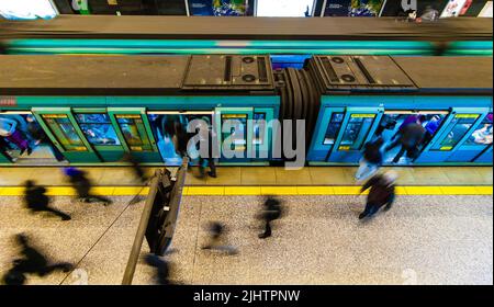 U-Bahn-Station Universidad de Chile, Santiago Metro-Linie 1 Stockfoto