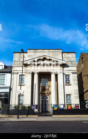 Außenansicht des neoklassischen Chats Palace Arts Centre in Homerton, London, Großbritannien Stockfoto