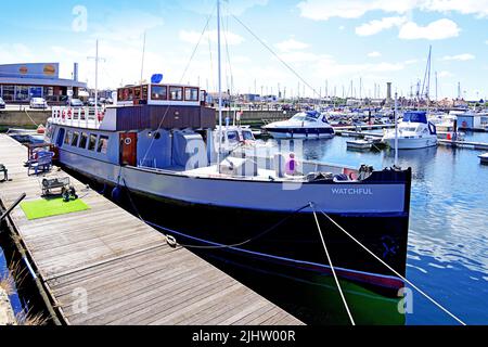 M V Coronia auch HMT watchful gebaut 1935 ein überlebendes Dunkirk kleines Boot derzeit eine sehr schöne Teestube in Hartlepool Docks sie gerettet über 900 Soldaten Stockfoto