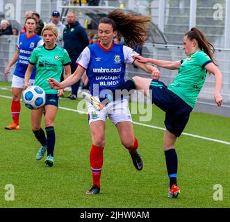 Linfield Ladies vs Sion Swifts Ladies (NIFL Women's League Cup) New Midgley Park, Belfast - 15/06/22 Stockfoto