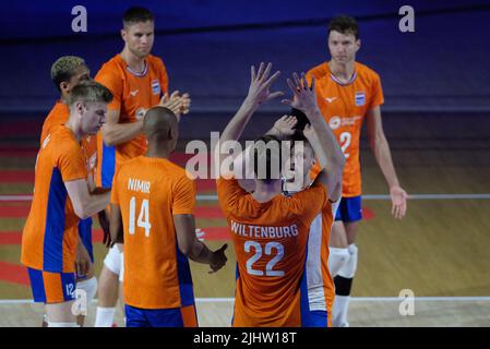 Unipol Arena, Bologna, Italien, 20. Juli 2022, Niederländische Mannschaft. Während der Volleyball Nations League - Mann - Italien vs Niederlande - Volleyball-Intenationals Stockfoto