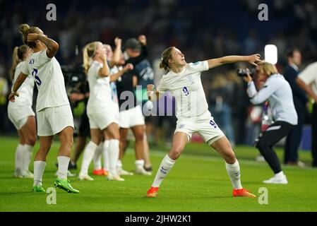 Englands Ellen White feiert nach dem UEFA-Viertelfinale der Frauen im Brighton & Hove Community Stadium das Finale der Euro 2022. Bilddatum: Mittwoch, 20. Juli 2022. Stockfoto