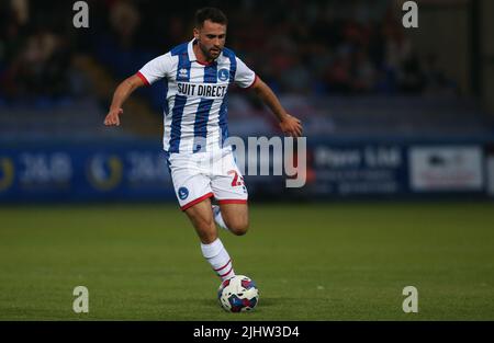 Reghan Tumilty von Hartlepool United beim Vorsaison-Freundschaftsspiel zwischen Hartlepool United und Blackburn Rovers am Mittwoch, den 20.. Juli 2022, im Victoria Park, Hartlepool. (Kredit: Michael Driver | MI Nachrichten) Kredit: MI Nachrichten & Sport /Alamy Live Nachrichten Stockfoto