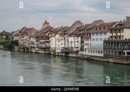 Historische Rheinfelden-Altstadt am Oberrhein Stockfoto