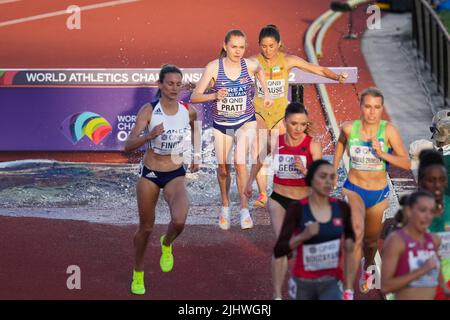 Die britische Aimee Pratt beim 3000m-Kirchturm-Chase-Finale der Frauen am sechsten Tag der Leichtathletik-Weltmeisterschaften im Hayward Field, University of Oregon in den Vereinigten Staaten von Amerika. Bilddatum: Mittwoch, 20. Juli 2022. Stockfoto