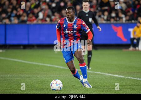 Melbourne, Australien. 19.. Juli 2022. Tyrick Mitchell von Crystal Palace während des Vorsaison-Freundschaftsspiel zwischen Manchester United und Crystal Palace auf dem Melbourne Cricket Ground. Manchester United besiegte Crystal Palace 3-1. (Foto von George Hitchens/SOPA Images/Sipa USA) Quelle: SIPA USA/Alamy Live News Stockfoto
