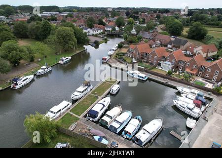 Beccles Stadt in Suffolk UK Drohne Luftaufnahme Stockfoto