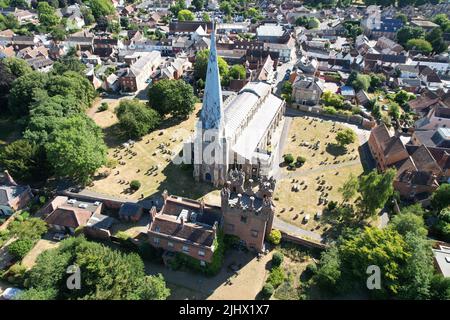 Hadleigh Stadt Suffolk, UK Drohne Luftaufnahme Stockfoto