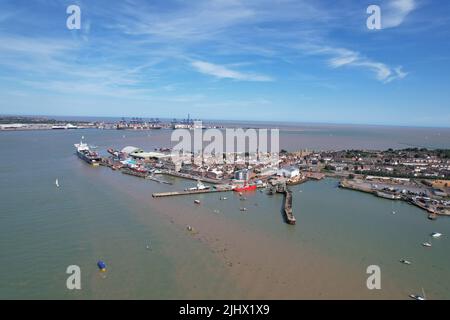 Harwich Stadt Essex UK Drohne Luftaufnahme Sommer Stockfoto