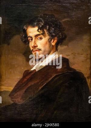Porträt des spanischen Dichters und Schriftstellers Gustavo Adolfo Bécquer, 1836 - 1870 von seinem Bruder Valeriano Dominquez Bécquer, 1833 - 1870. Wird im angezeigt