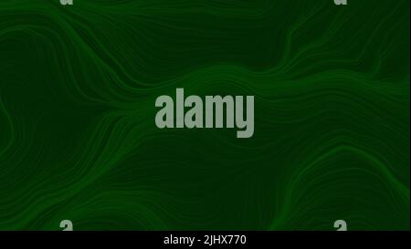 Dunkelgrüner abstrakter Konzepthintergrund. Digitales Kunstdesign. Hintergrund mit modernen Streifen. Wellenstreifen olivfarben auf dunkler Textur. Neon-Strahlen Stockfoto