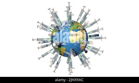 Weltweite Impfkampagne gegen das Coronavirus Stockfoto