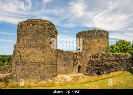 Cilgerran Cardigan Pembrokeshire Wales Großbritannien juli 13 2022 Castle Ruin Twin Towers Pembrokeshire, Wales, Großbritannien Stockfoto