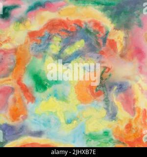 Abstrakte Aquarell Malerei Multicolor mit allen Farben Stockfoto