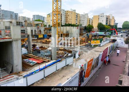 Bobigny, Frankreich, Reconstruction City Center, Pariser Vororte, Seine-Saint-Denis, Baustelle, Wohnungsbau investieren, Wohnprojekt Stockfoto