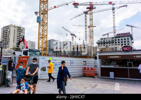 Bobigny, Frankreich, Reconstruction City Center, Pariser Vororte, Seine-Saint-Denis, Baustelle, Wohnprojekt Stockfoto