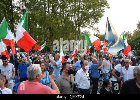 Rom, Italien. 20.. Juli 2022. Rom, Giorgia Meloni Ihre Rede auf der Demonstration der Brüder Italiens auf der Piazza Vittorio in Rom Bild: Kredit: Unabhängige Fotoagentur/Alamy Live News Stockfoto