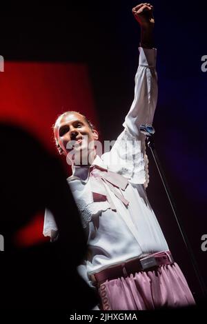 Stromae in concert all' Ippodromo Snai di San Siro, Mailand. Stockfoto