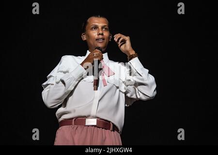 Stromae in concert all' Ippodromo Snai di San Siro, Mailand. Stockfoto