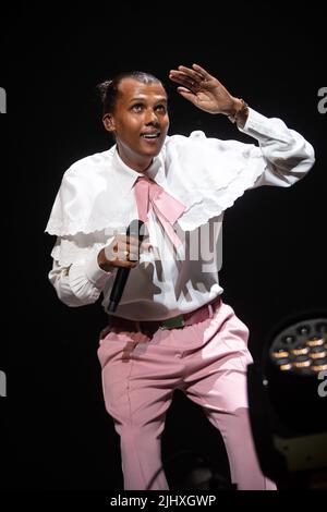 Stromae in concert all' Ippodromo Snai di San Siro, Mailand. Stockfoto