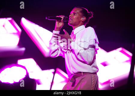 Stromae in concert all' Ippodromo Snai di San Siro, Mailand. Stockfoto