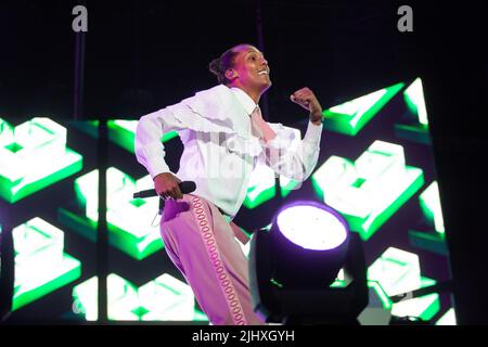 Stromae in concert all' Ippodromo Snai di San Siro, Mailand. Stockfoto