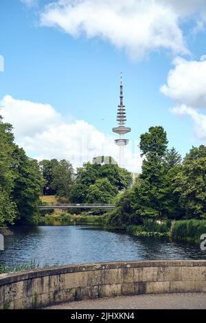 Öffentlicher Park Planten un Blomen in Hamburg. Hochwertige Fotos Stockfoto