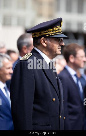 Der neu ernannte Pariser Polizeipräfekt Laurent Nunez nimmt am 21. Juli 2022 an einer Übergabezeremonie in Paris Teil. Foto von Raphael Lafargue/ABACAPRESS.COM Stockfoto