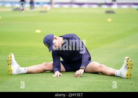 Dwaine Pretorius aus Südafrika während einer Trainingseinheit im Emirates Old Trafford, Manchester. Bilddatum: Donnerstag, 21. Juli 2022. Stockfoto