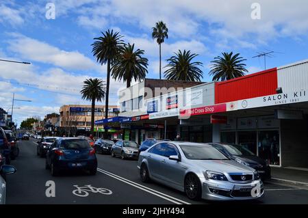 Blick auf die High Street in Penrith in Sydneys westlichen Vororten Stockfoto