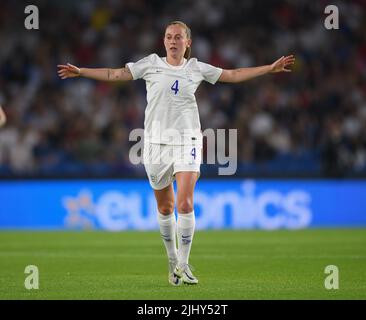 20. Juli 2022 - England gegen Spanien - UEFA Women's Euro 2022 - Viertelfinale - Brighton & Hove Community Stadium Englands Keira Walsh während des Spiels gegen Spanien. Bildnachweis : © Mark Pain / Alamy Live News Stockfoto