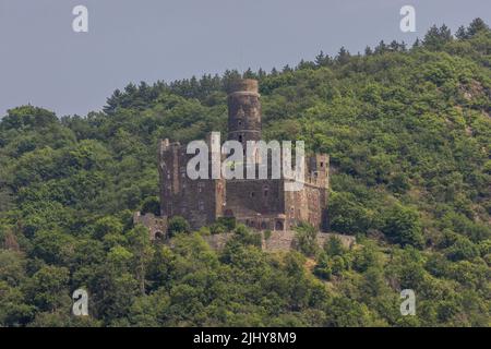 14. jahrhundert Maus Burg (Burg Maus, Maus Schloss) oberhalb des Ortes ...