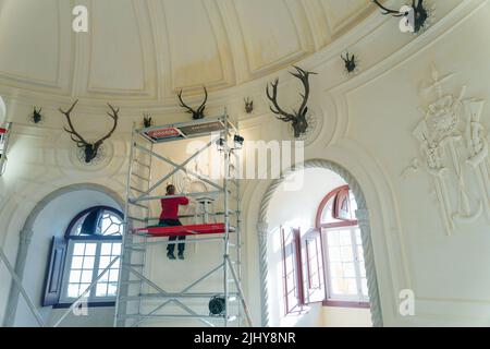 Sintra, Portugal - dez, 2021: Innenräume im Pena National Palace Stockfoto