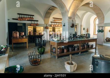 Sintra, Portugal - dez, 2021: Innenräume im Pena National Palace Stockfoto