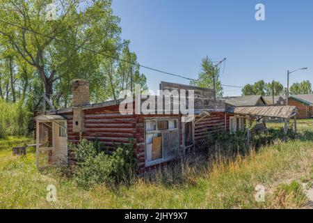 Baufällige Gebäude in Daniel, Wyoming Stockfoto