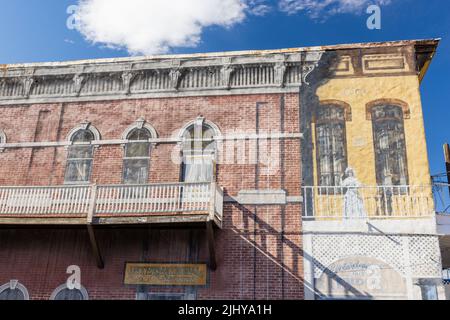Wandgemälde an der Seite des Gebäudes, Virginia City, Nevada Stockfoto