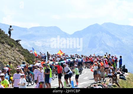 Hautacam, Frankreich, 21.. Juli 2022. Eine allgemeine Ansicht während der Etappe 18 der Tour De France, Lourdes bis Hautacam. Kredit: DAS/Godingimages/Alamy Live Nachrichten Stockfoto