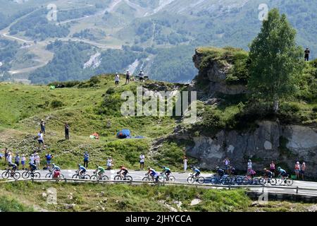 Hautacam, Frankreich, 21.. Juli 2022. Eine allgemeine Ansicht während der Etappe 18 der Tour De France, Lourdes bis Hautacam. Quelle: Alex Broadway/Alamy Live News Stockfoto