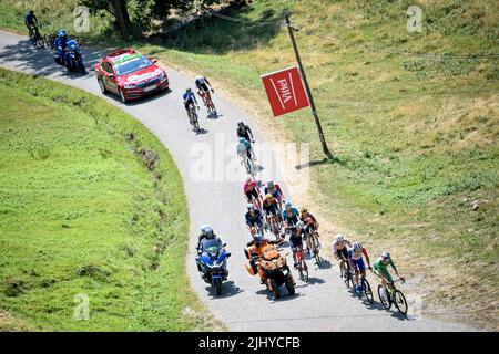 Hautacam, Frankreich, 21.. Juli 2022. Eine allgemeine Ansicht während der Etappe 18 der Tour De France, Lourdes bis Hautacam. Kredit: DAS/Godingimages/Alamy Live Nachrichten Stockfoto